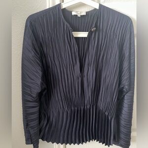 Vince Navy Pleated Blouse